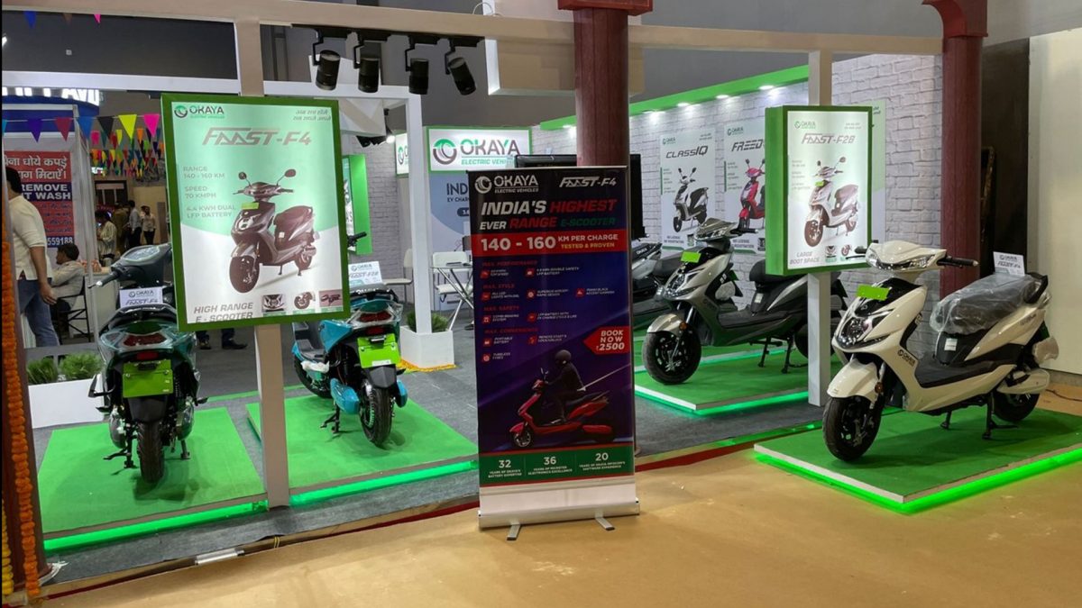 Okaya EV showcases new range of high speed electric scooters at India
