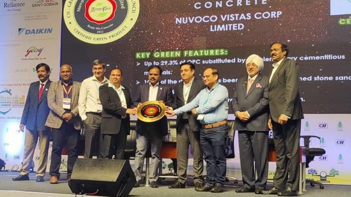 Awards Nuvoco’s six readymix concrete plants gets GreenPro Ecolabel