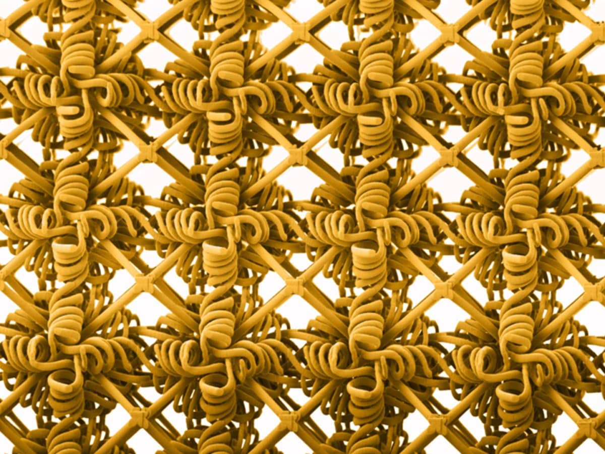 Metamaterials are synthetic materials with microscopic structures that give the overall material exceptional properties. Credits: Credit: Courtesy of the researchers